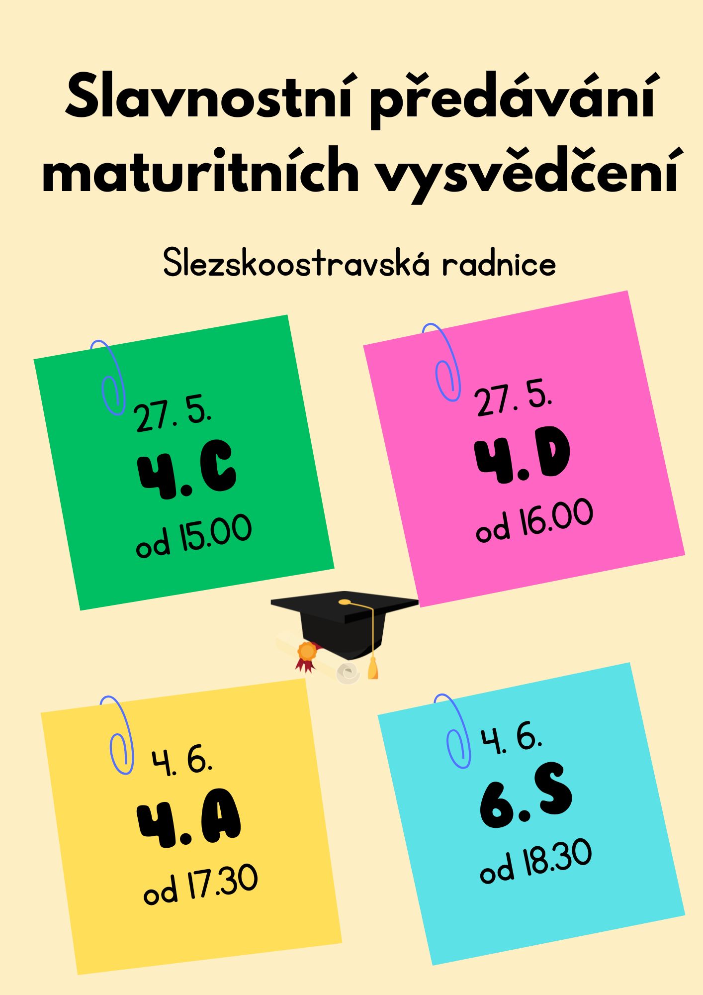 Slavnostní předávání maturitních vysvědčení Slavnostní předávání maturitních vysvědčení